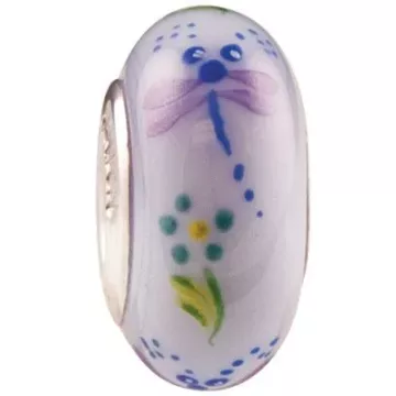 Fenton Art Glass Artisan Crafted Bead - Mischievous Dragonfly - St Silver Lined