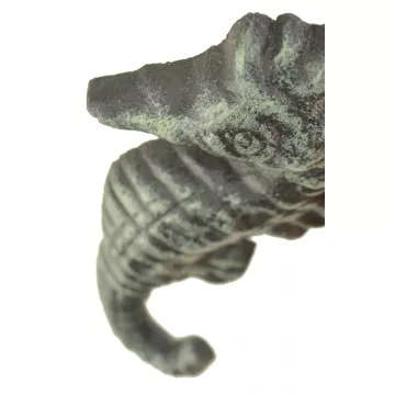 Cast Iron Wall Hook - Verdigris Seahorse Design - 5.5 Tall