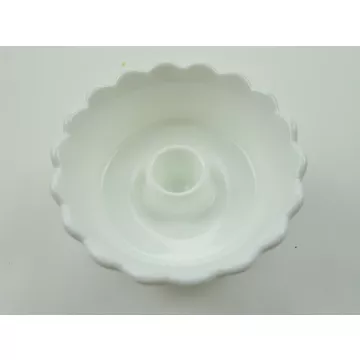 Fenton Art Glass Candle Bowl Candlestick Holder - Hobnail Milk Glass Pattern