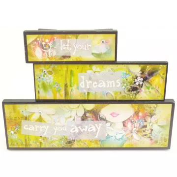 Hopeful Hearts - Stacked Blocks Sign - Let Your Dreams Carry You Away