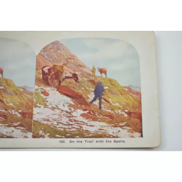 Antique Stereoview - No. 402 - On The Trail With The Spoils