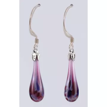 Fenton Art Glass - Mosaic Teardrop Earrings - Enchanted Berries - Handcrafted