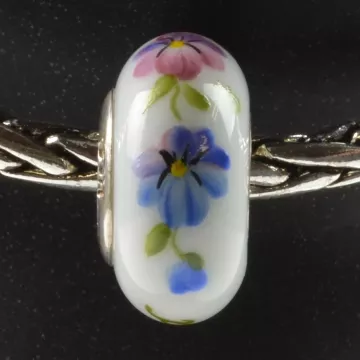 Fenton Art Glass Artisan Crafted Bead - Friend - Sterling Silver Lined
