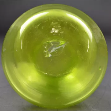 Vintage Hand Blown Glass Vaseline Color Flower Vase - 8 Tall