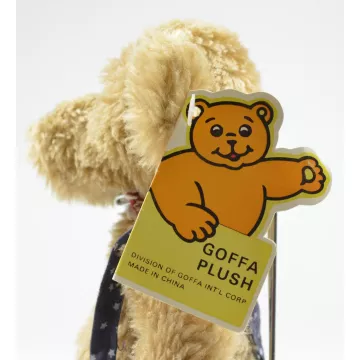 Goffa - Brown Plush Bear With Red Bow Tie - 13 Tall
