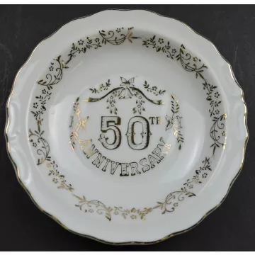 50th Anniversary Creamer & Underplate Set -  With Gold Embellishments