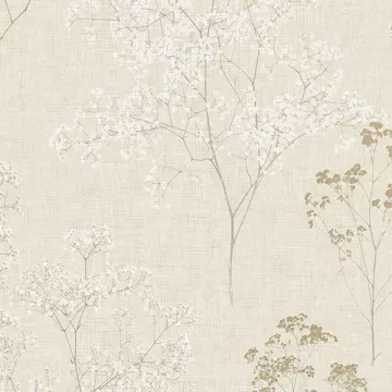 FH37508 Queen Anne's Lace Wallpaper Beige, Wheat Farmhouse Living Norwall Wallcovering