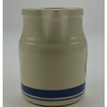 Friendship Pottery - Blue Stripe Pattern With Pear & Fig Motif - 28 Oz. Pitcher