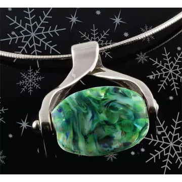 Fenton Art Glass - Sterling Silver Ribbon Pendant Horizontal Beadholder