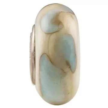 Fenton Art Glass Artisan Bead - Walk On The Beach - Sterling Silver Lined