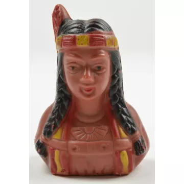 Vintage Plastic Indian Chief And Princess Salt & Pepper Shakers