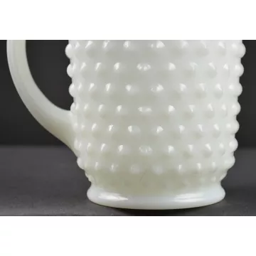 Anchor Hocking - Hobnail Milk Glass Pattern - Pint Pitcher - 4.75 Tall