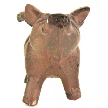 Decorative Metal Sculpture - Flying Pig With Wings - Rust Finish - 4.5 Tall