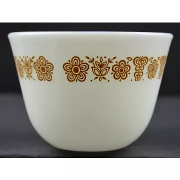 Corning - Pyrex - Butterfly Gold Pattern - Flat Cup (Closed Handle) - 2.625