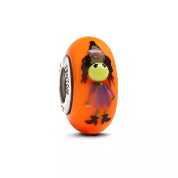 Fenton Art Glass Artisan Bead - Batina the Witch - Sterling Silver Lined