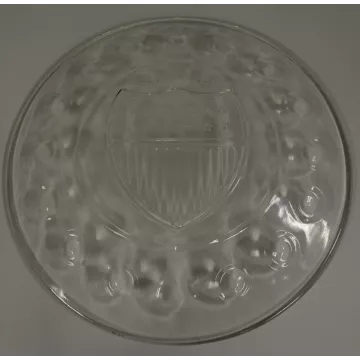 Clear Glass Bicentennial Plate - Shield Pattern - 1776 - 1976 - 8 Round