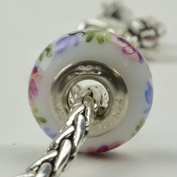 Fenton Art Glass Artisan Crafted Bead - Hope - Sterling Silver Lined