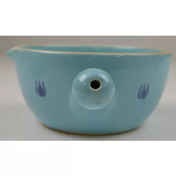 Cronin Blue Tulip Pattern - Lidded Soup Crock / Casserole