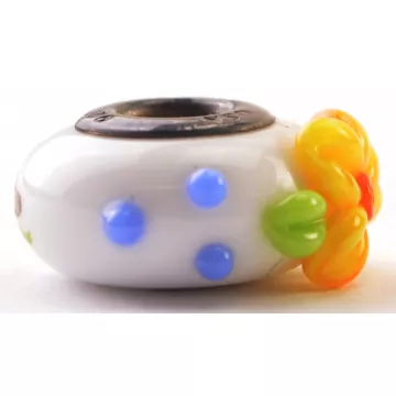 Fenton Art Glass Artisan Crafted Bead - Hallelujah - Sterling Silver Lined