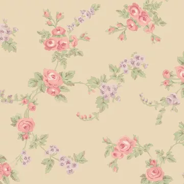 AB42414 Chic Rose Wallpaper Purple, Pink, Green Abby 3 Norwall Wallcovering