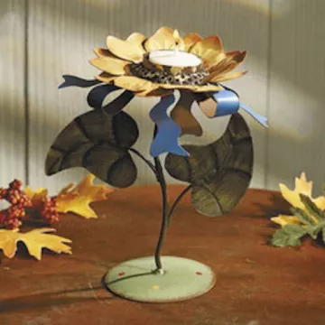 Sunflower Metal Table Top Decoration - Tea Light Candle Holder