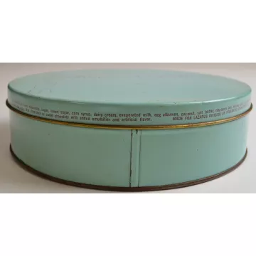 Lazarus Department Store Assorted Chocoates 32 Oz. Round Blue Tin - 8.5 Wide