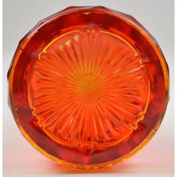 Art Glass Amberina Stetch Vase With Amber Crest - 16.75 Tall