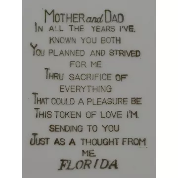 Mother And Dad Wall Hanging Plate - 8.25 Wide