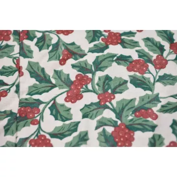 Longaberger Basket Liner - Holly Pattern