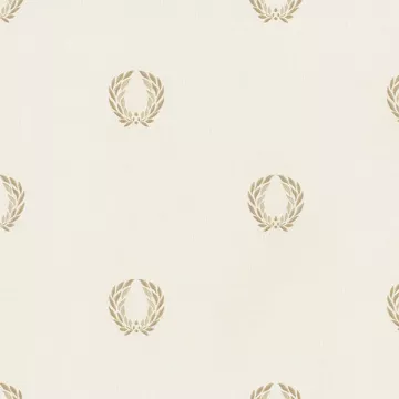 MD29411 In Register Laurel Leaf Wallpaper Cream, Beige, Metallic Gold Silk Impressions 2 Norwall Wallcovering