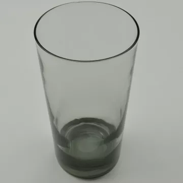 Flat Tumbler - Smoke Grey Glass - Weighted Bottom - 5.5 Tall