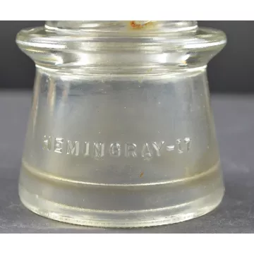 Vintage Hemingray No. 17 Clear Glass Insulator - 43-42 - 3.875 Tall