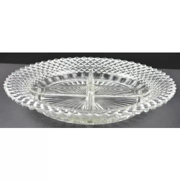 Anchor Hocking - Miss America Clear Pattern - Four Part Relish Dish
