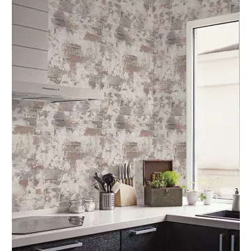 G67989 Brick Wallpaper Grey, Beige, Clay Organic textures Norwall Wallcovering