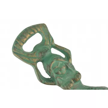 Mermaid Bottle Opener - Green With Bronze Accents - 7.25 Long
