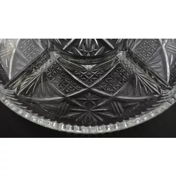 Clear Pressed Glass 5 Part Relsih Dish - 9.375 Wide