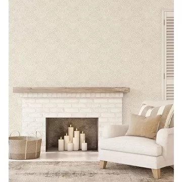 Distressed Paisley Wallpaper Beige, Cream, Cottage White, Antique Swiss Coffee Norwall Wallcovering FH37547