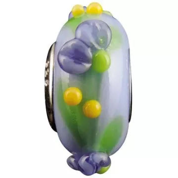 Fenton Art Glass Artisan Bead - Lavender Fields - Sterling Silver Core