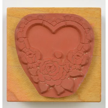 Wood Mounted Rubber Stamp By Comotion Rubber Stamps - Heart Roses
