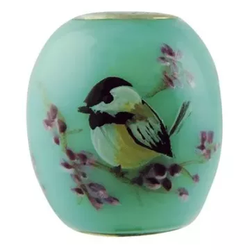 Fenton Artisan Crafted Glass Cornerstone Bead - Chickadee - .76 Long