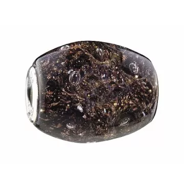 Fenton Vasa Murrhina Glass Cornerstone Bead - Midnight Illusions - .76 Oval