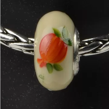 Fenton Art Glass Artisan Crafted Bead - Chi Omega - Sterling Silver Lined