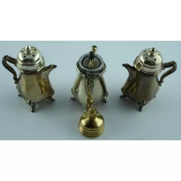 Nu-Trend Salt Pepper & Lighter Set - Brass Tone Painted - by Cory Made In USA
