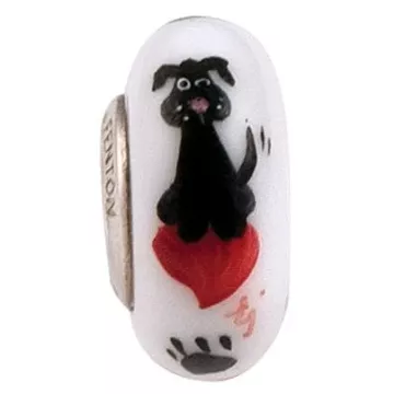 Fenton Art Glass Artisan Crafted Bead - Muttley - Sterling Silver Lined