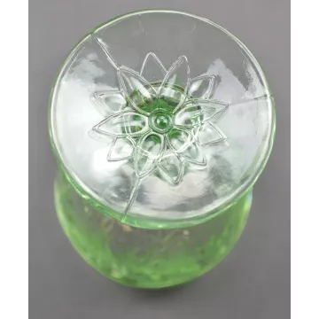 Tiara Crystal - Sandwich Light Green Pattern - Wine Glass - 4.125 Tall