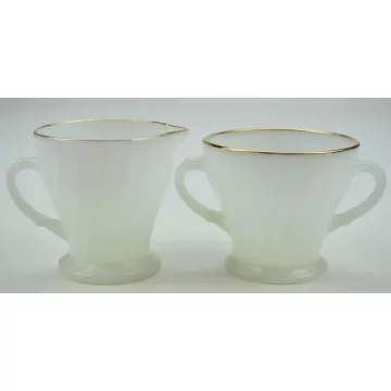Vintage Fire King Cream #14 & Sugar # 13  Set - Collectible 1960's
