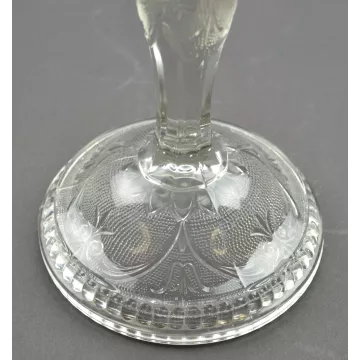 Indiana Glass - Sandwich Clear Pattern - Single Light Candlestick Holder - 8.25