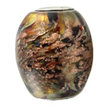Fenton Artisan Crafted Glass Bead Kalico Kitty - .76 Oval
