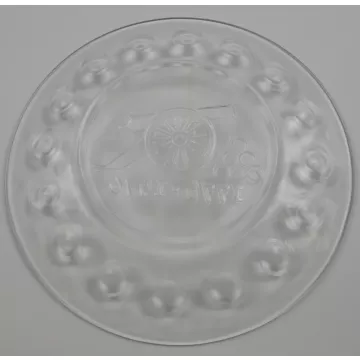 Clear Glass Bicentennial Plate - Cannon Pattern - 1776 - 1976 - 8 Round