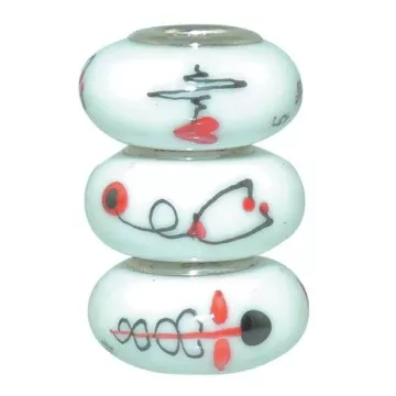 Fenton Art Glass Artisan Bead - RX Of Care - Sterling Silver Lined